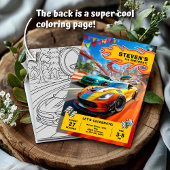 Flaming Race Auto Verjaardagsfeest Kaart