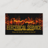 Flaming Red Electrical Lightning Wave Electricia Visitekaartje (Voorkant)
