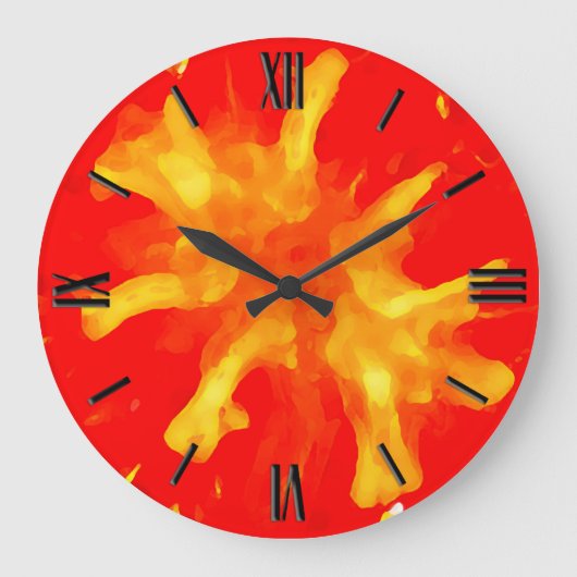 Flaming red pop art tomato grote klok (Voorkant)