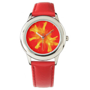 Flaming red pop art tomato horloge