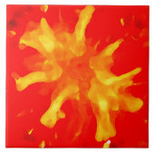 Flaming red pop art tomato tegeltje (Voorkant)