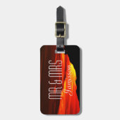 Flaming Red Sunset, Travel, Mr en Mrs Bag Bagagelabel (Voorkant verticaal)