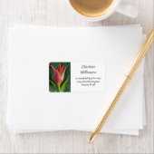 Flaming Red Tulip Flower in Waterverf Address Etiket (Insitu)