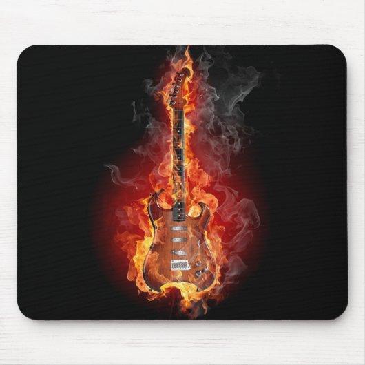 Flaming rock guitar muismat (Voorkant)