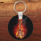 Flaming rock guitar sleutelhanger (Voorkant)