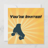 Flaming Roller Skating Birthday Party Invitation Kaart (Achterkant)