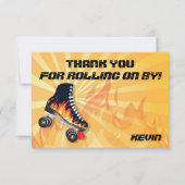 Flaming Roller Skating Party Dank u wel briefkaart (Voorkant)