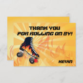 Flaming Roller Skating Party Dank u wel briefkaart (Voorkant / Achterkant)