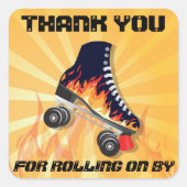 Flaming Rolschaatsen Sticker (Voorkant)