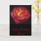 Flaming Roos olieverfschilderij Verjaardag Kaart (Gele Bloem)