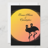 Flaming Setting Sun Evening Wedding Kaart (Achterkant)