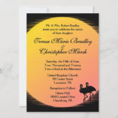 Flaming Setting Sun Evening Wedding Kaart (Voorkant)