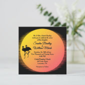 Flaming Setting Sun Evening Wedding Kaart (Staand voorkant)