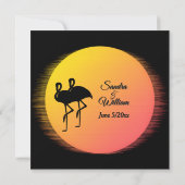 Flaming Setting Sun Evening Wedding Kaart (Achterkant)