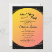 Flaming Setting Sun Evening Wedding Kaart (Achterkant)