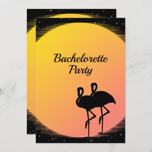 Flaming Setting Sun Evening Wedding Kaart (Voorkant / Achterkant)