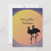 Flaming Setting Sun Evening Wedding Kaart (Achterkant)