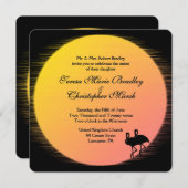 Flaming Setting Sun Evening Wedding Kaart (Voorkant / Achterkant)