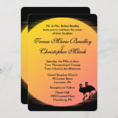 Flaming Setting Sun Evening Wedding Kaart (Voorkant / Achterkant)