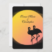 Flaming Setting Sun Evening Wedding Kaart (Achterkant)