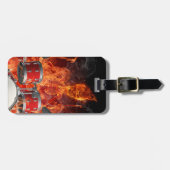Flaming Skelet op Drums Easy ID Bag Label Bagagelabel (Voorkant horizontaal)