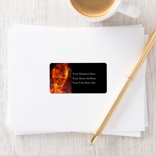 Flaming Skeleton Halloween Return Address Label (Insitu)