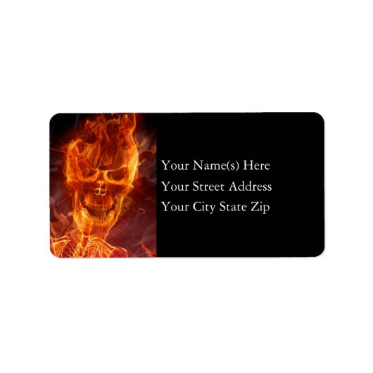 Flaming Skeleton Halloween Return Address Label (Voorkant)
