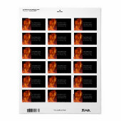 Flaming Skeleton Halloween Return Address Label (Full Sheet)