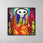 Flaming Skull Art Canvas Afdruk (Voorkant)