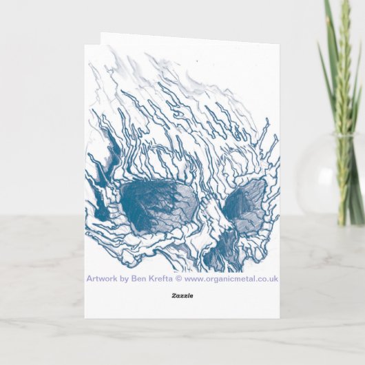Flaming Skull Birthday Kaart (Achterkant)