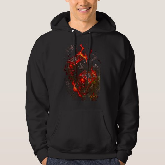 Flaming Skull Dice - High Stakes Rebel Graphic Hoodie (Voorkant)