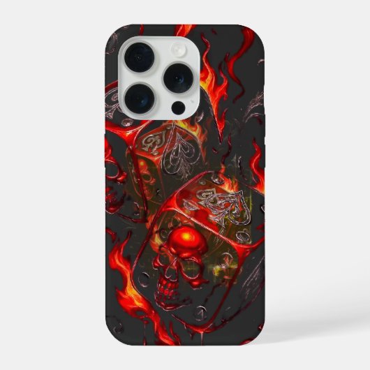 Flaming Skull Dice - High Stakes Rebel Graphic iPhone Hoesje (Achterkant)
