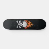 Flaming Skull en Crossbones Skateboard (Horizontaal)