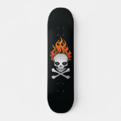 Flaming Skull en Crossbones Skateboard (Voorkant)