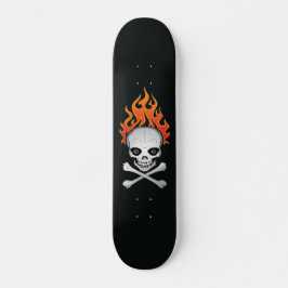 Flaming Skull en Crossbones Skateboard