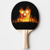 Flaming Skull Fire Gothic Skeleton Tafeltennisbatje (Voorkant)