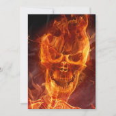 Flaming Skull Halloween Invitation w/Bloody Text Kaart (Voorkant)