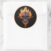 Flaming Skull Heavy Metal Rock Band Sticker Pro  (Tas)