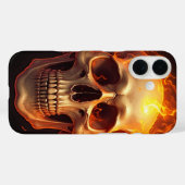Flaming Skull iPhone 16 Hoesje (Achterkant (horizontaal))