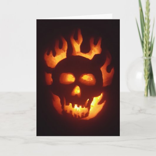 "Flaming Skull Jack-O'-Lantern"-kaart van Hwe Kaart (Voorkant)