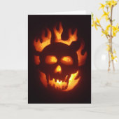 "Flaming Skull Jack-O'-Lantern"-kaart van Hwe Kaart (Gele Bloem)