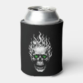 Flaming Skull Personalized Blikjeskoeler (Blikje Voorkant)