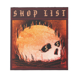 Flaming Skull Shop List Notitieblok