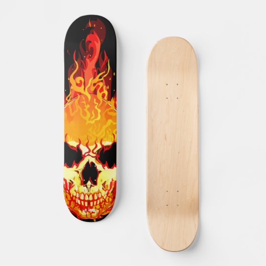 Flaming Skull Skateboard (Voorkant)