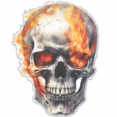Flaming Skull Suitcase, laptop Sticker (Voorkant)