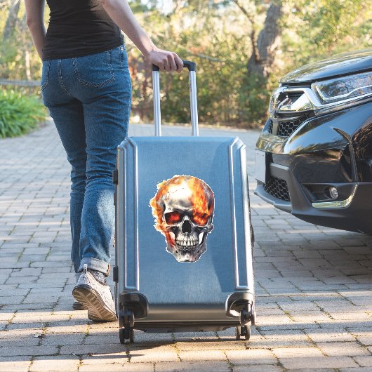 Flaming Skull Suitcase, laptop Sticker (Koffer Insitu)