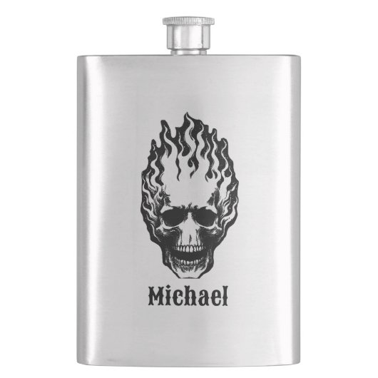 Flaming Skulls Personalized Flacon (Voorkant)