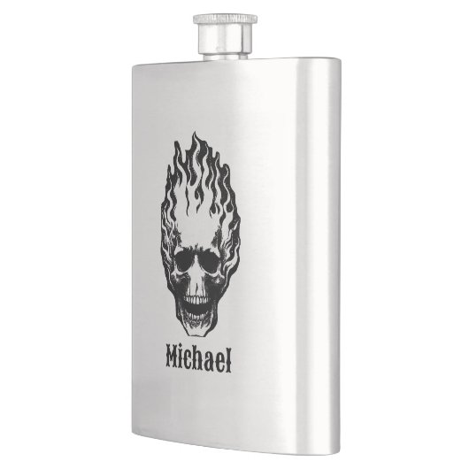 Flaming Skulls Personalized Flacon (Links)