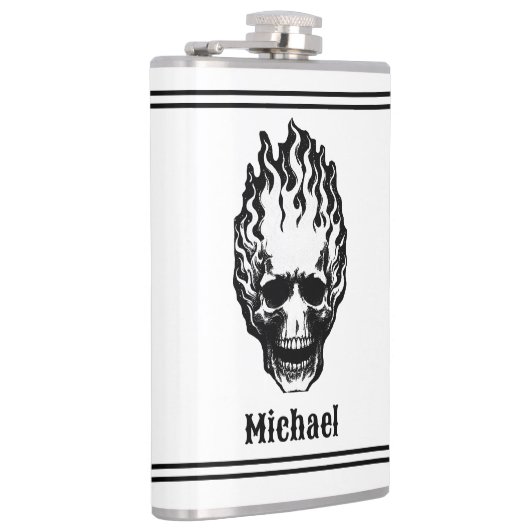 Flaming Skulls Personalized Heupfles (Rechts)