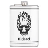 Flaming Skulls Personalized Heupfles (Voorkant)